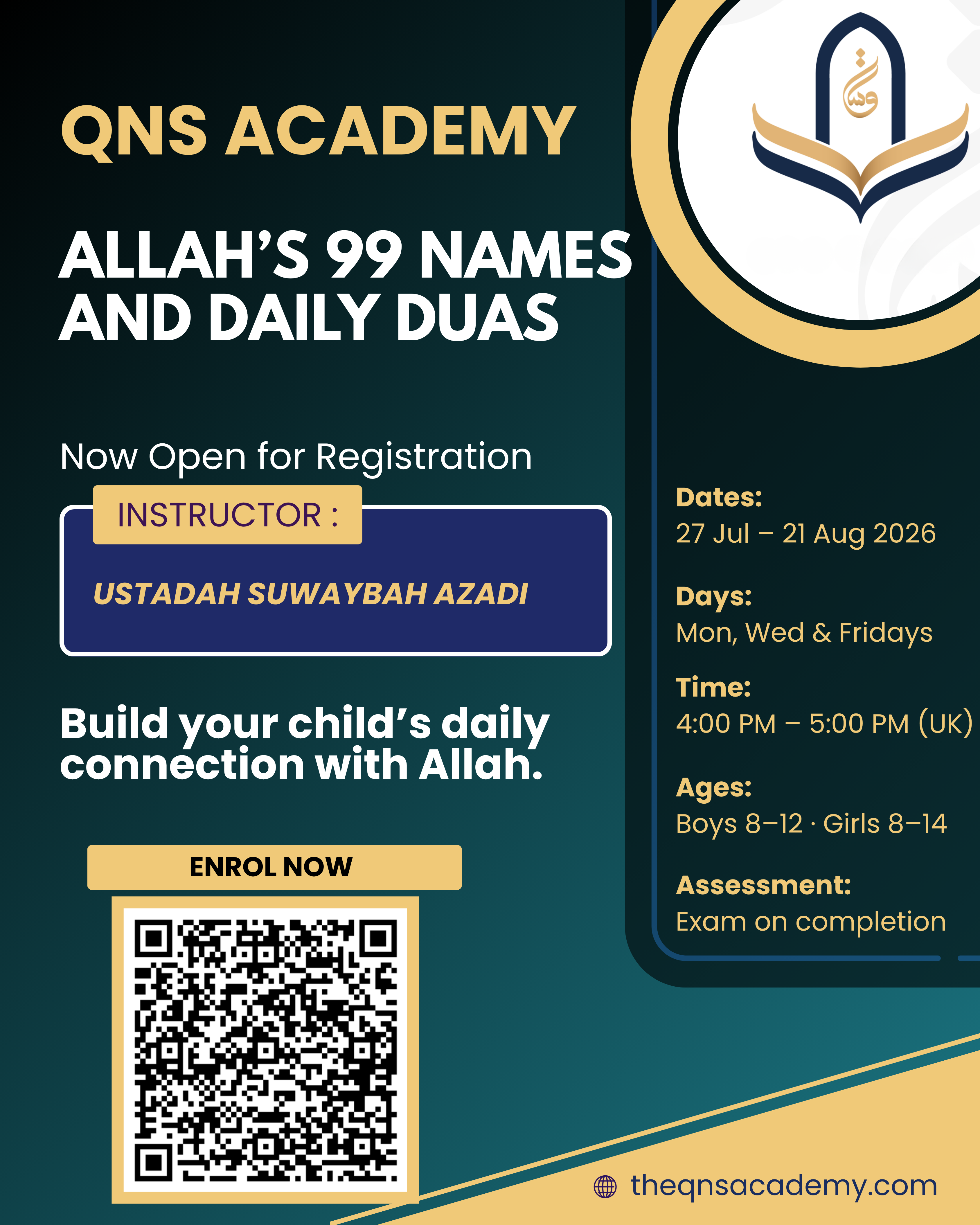 Allah's 99 Names & Daily Duas poster